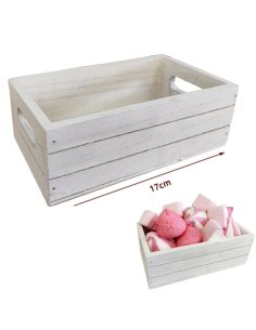 Caja Madera blanca 17x10x6cm 1ud para Mesa Dulce