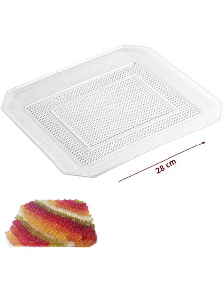 Bandejas Luxe Cuadrada 28x23cm plástico transparente