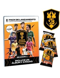Álbum Starter Kings League con 3 sobres de cartas