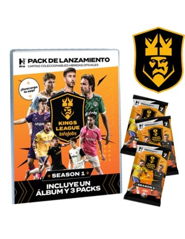 Álbum Starter Kings League con 3 sobres de cartas