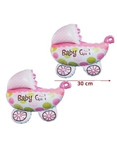Globos Cochecito Bebé Rosa 2ud
