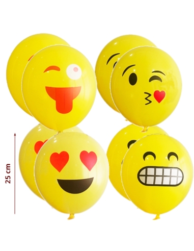 Globos de Látex Emoji o Emoticonos 8uds