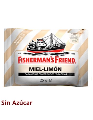 Caramelos Fisherman's Miel y Limón 12uds sin azúcar