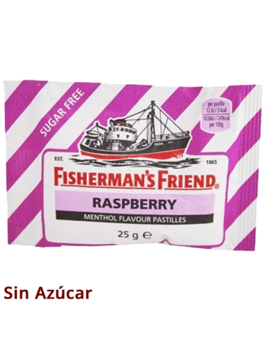 Caramelos Fisherman's Frambuesa 12uds sin azúcar