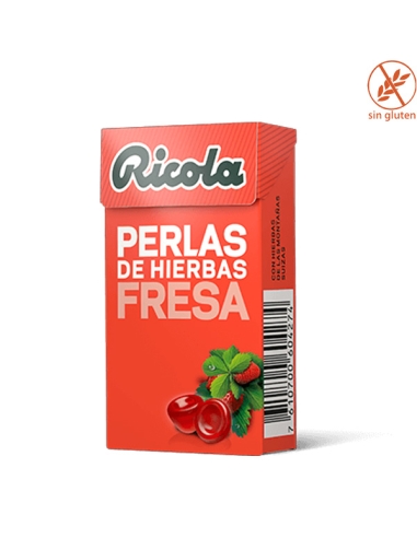 Caramelos Ricola Perlas de hierbas Fresa 25gr 10 cajitas