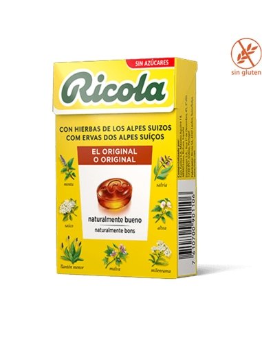 Caramelos Ricola Hierbas Suizas Original 50gr 10 cajitas