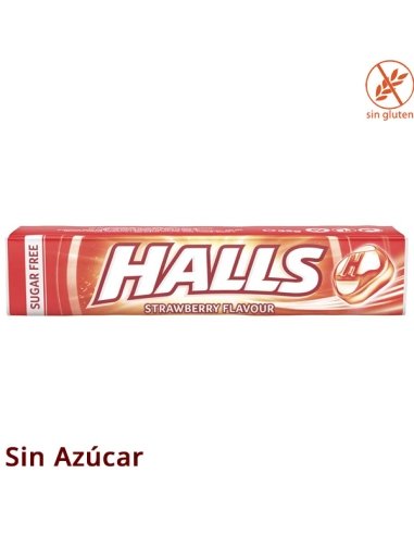 Caramelos Halls sabor Fresa sin azúcar 32gr 20uds