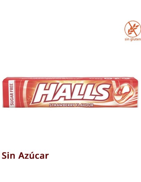 Caramelos Halls sabor Fresa sin azúcar 32gr 20uds