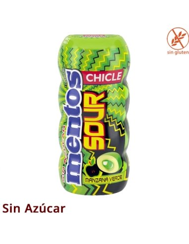 Mentos chicle Manzana Verde ácida 15 chicles 10 Botes