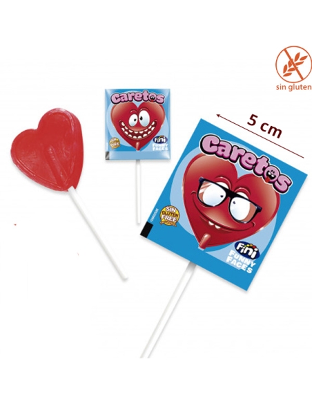 Piruleta Corazón Caretos sabor Fresa 170uds Fini Golosinas