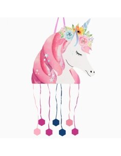 Piñata Unicornio Arco Iris 40x43cm para Fiestas Infantiles