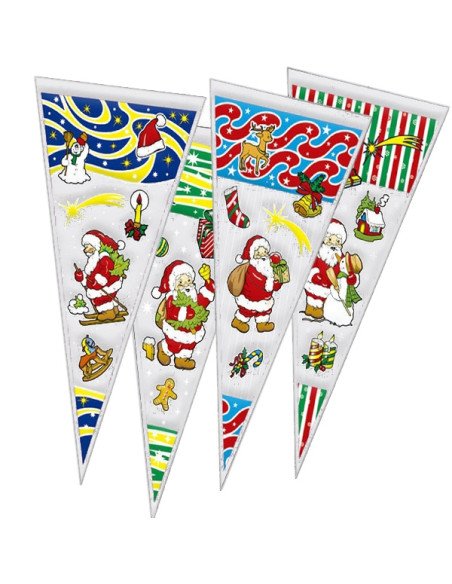 Bolsas Cono de Papa Noel 100uds vacías para chuches 20x40cm