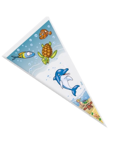Bolsas Cono Fondo Marino 100uds vacías para chuches 20x40cm