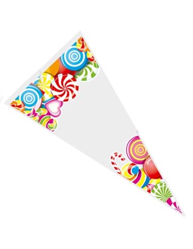 Bolsas Cono decorada Caramelos 100uds vacías para chuches 20x40cm