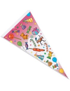 Bolsas Cono decorada Caramelos 100uds vacías para chuches 20x40cm