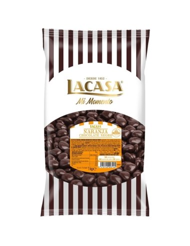 Dados Naranja con Chocolate Negro 1Kg Chocolates Lacasa