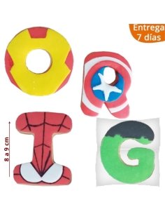 Galletas Letras Superhéroes Personalizadas