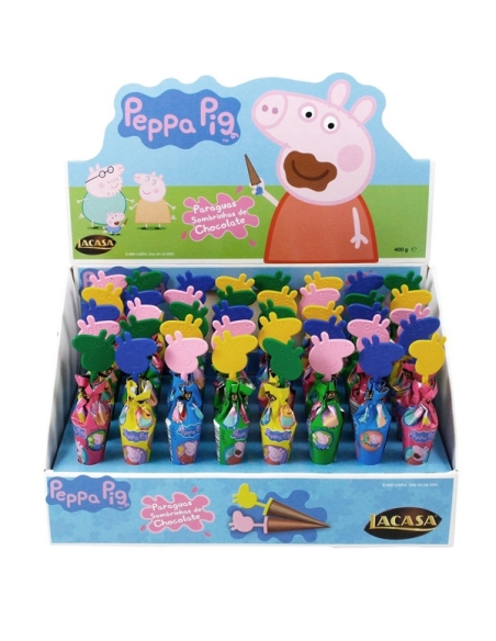 Paraguas Chocolate Peppa Pig 10gr 40uds Chocolates Lacasa