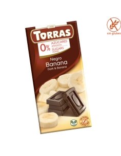 Tableta Chocolate Negro con Plátano 75gr Chocolates Torras