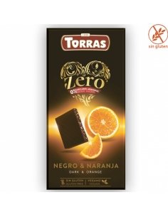 Tableta Chocolate Negro con Fondant Naranjas ZERO azúcares 125Gr Torras