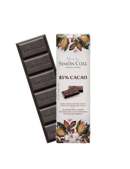 Chocolatina Chocolate Negro 85% 25gr 14uds Simón Coll