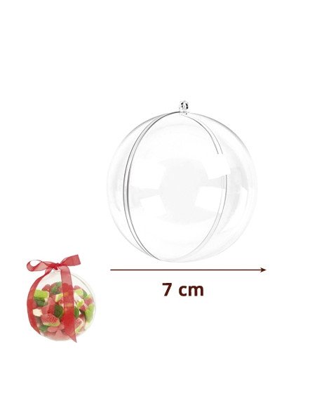 Bola Transparente para Colgar 7cm 12uds para rellenar