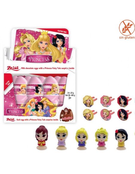 Huevos de Chocolate Sorpesa Princesas 24Uds Zaini