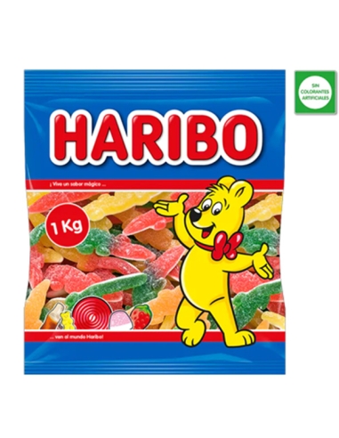 Cocodrilos surtidos o Yacare Azúcar 1Kg Chuches Haribo