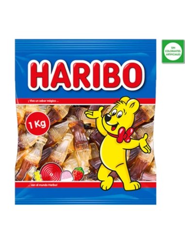 Maxi Goma Botella Cola Brillo 1Kg Chuches de Haribo