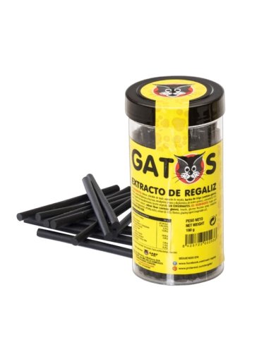 Barras de Regaliz Gato Negro L Grande 12 Tarros de 200gr Saet Sweets