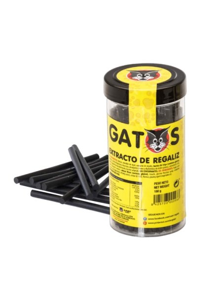 Barras de Regaliz Gato Negro L Grande 12 Tarros de 200gr Saet Sweets