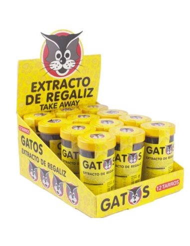 Barras de Regaliz Gato Negro L Grande 12 Tarros de 200gr Saet Sweets
