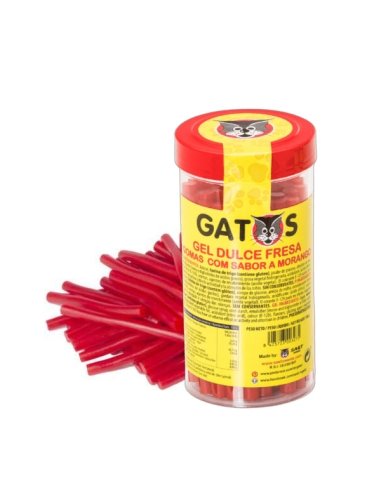 Barras de Regaliz Gato Fresa L Grande 12 Tarros de 200gr Saet Sweets