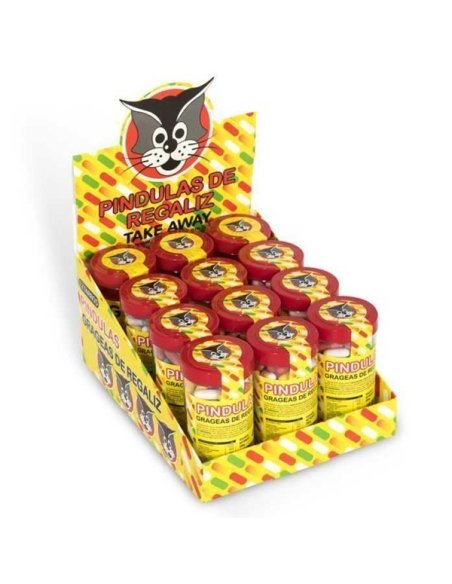 Píndulas o Grageas de Regaliz mentoladas 12 Tarros 200gr Saet Sweets