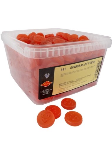 Regaliz Fresa Caras con sonrisa 2Kg (330uds...