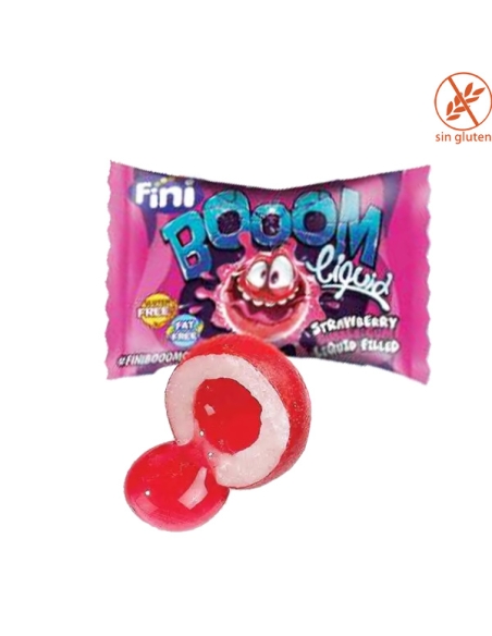 Chicle relleno Boom Gum Líquido fresa 200uds Fini Golosinas
