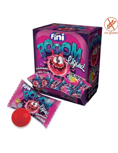 Chicle relleno Booom Líquido fresa 200uds Fini Golosinas