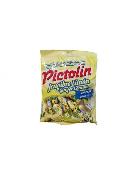 Caramelos Pictolín Jengibre Limón sin azúcar 12 Bolsitas 65Gr