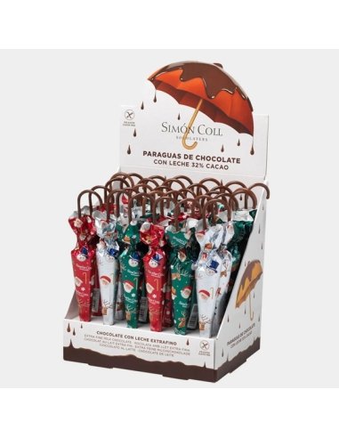 Sombrillas Chocolate Navidad 35Gr 30uds Simón Coll