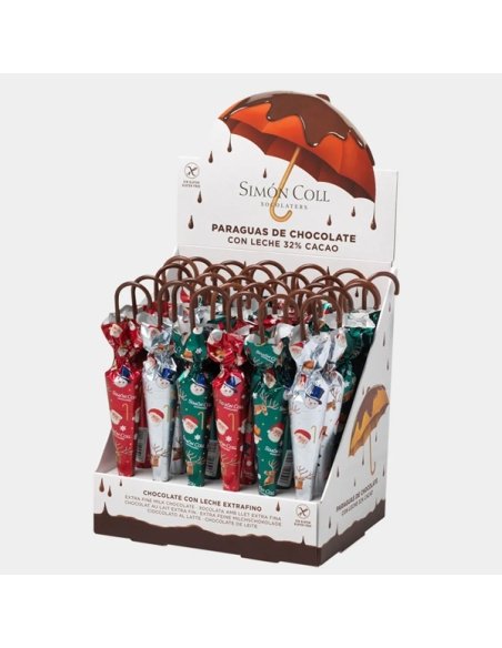 Sombrillas Chocolate Navidad 35Gr 30uds Simón Coll