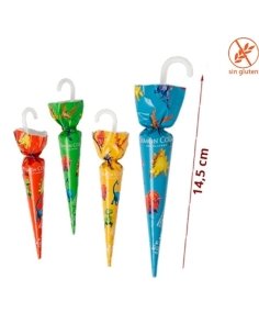 Paraguas Chocolate Grande Dinos 15gr 32uds Simón Coll