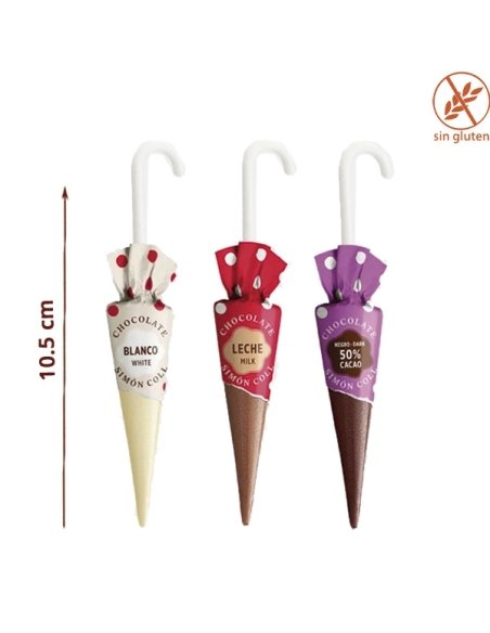 Paraguas Chocolate 3 Sabores 10gr 32uds Simón Coll