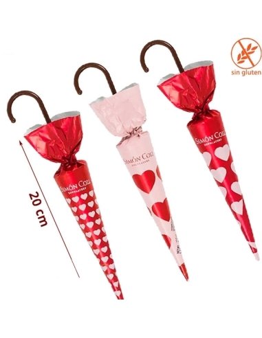 Sombrillas Chocolate Corazones 35gr 30uds Simón Coll