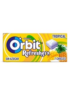 Chicles Orbit Refreshers Tropical 16 cajitas de 7 chicles Sin Azúcar