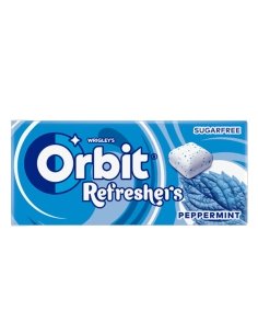 Chicles Orbit Refreshers Menta 16 cajitas de 7 chicles Sin Azúcar