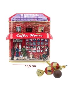 Caja Bombones Lata Casita Cafetería Café 150gr bombones