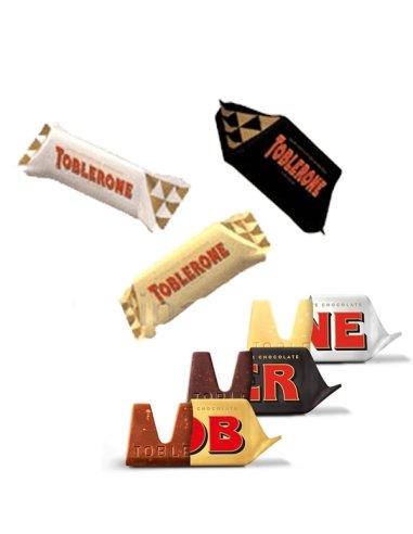 Mini Toblerones surtidos leche, negro y blanco 113uds