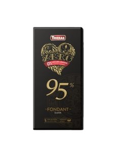 Tableta Chocolate Negro 95% Zero azúcares Fondant 100gr Torras