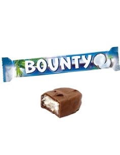 Chocolatina Bounty de coco 57gr 24uds
