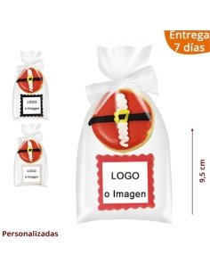 2 Galletas Navidad Papa Noel Y Logo Personalizadas